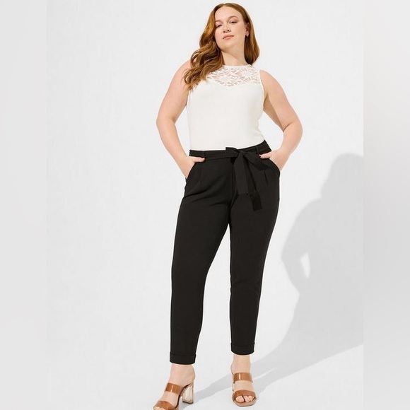 torrid Pants - TORRID Pull-On Taper Stretch Crepe High-Rise Tie-Front Pant NWT